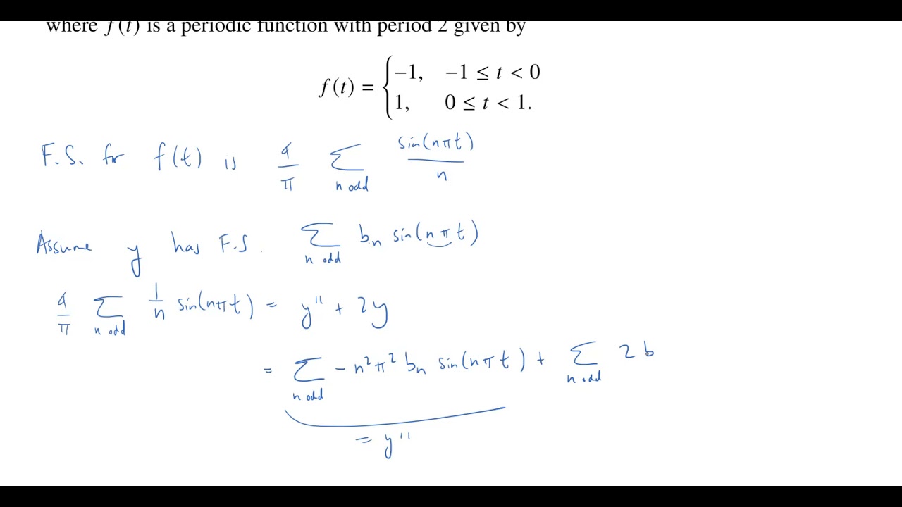 Using Fourier Series to Find a Particular Solution to an ODE, Final Problem 19