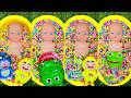 4 Minutes Satisfying with Full of 3 Rainbow BathTubs Candy with M&M's & Magic Slime Cutting Video 29