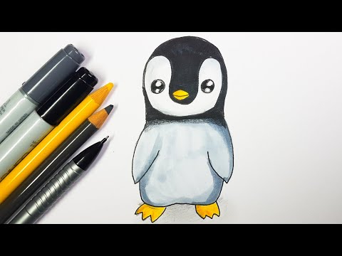 Video: Wie Zeichnet Man Einen Pinguin
