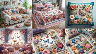 In Same Design Crochet Sofa Cover, Bad Sheet, Tablecloth, Curtains And Carpets For Home Decor