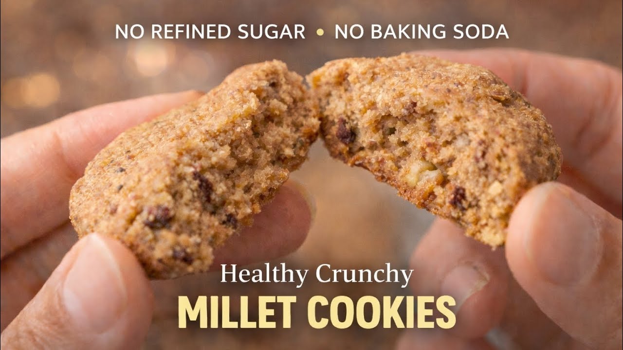Healthy Almond Millet Cookies Recipe | No Refined Sugar | No Baking Soda | Kid-Friendly