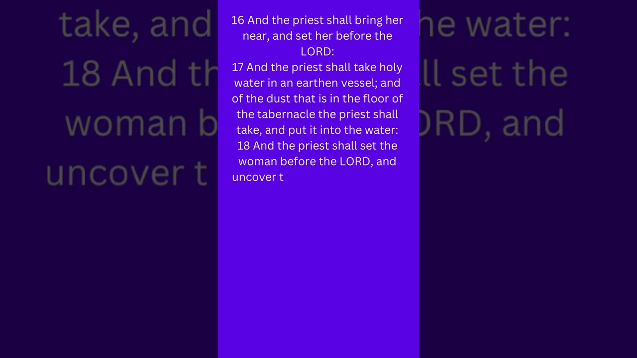The Book Of NUMBERS Chapter 5 Verse 16 To 18 shorts YouTube The Book Of NUMBERS Chapter 5 Verse 16 To 18 shorts YouTube