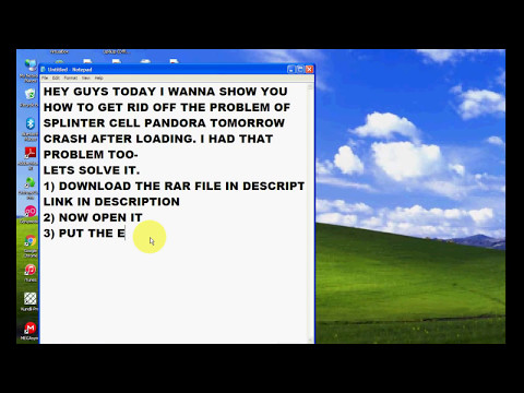 SPLINTER CELL PANDORA TOMORROW CRASH FIX
