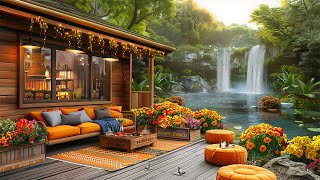 Soft Early Morning Jazz at Cozy Spring Coffee Porch Ambience ☕ Gentle Jazz Music for Work, Focus screenshot 4