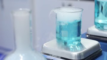 Blue Test Sample In A Flask Stock Video