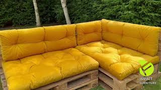 Revamp Your Outdoor Paradise with our NEW Luxurious Yellow Velvet Pallet Cushions!