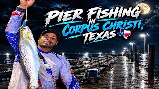 TROUT fishing CORPUS CHRISTI,TEXAS FISHING PIERNIGHT FISHING
