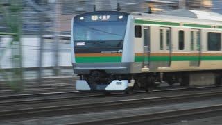 横須賀線普通千葉行きE217系1696SY-37+E217系とEF210-105、上野東京ライン普通小金井行きE233系1624E+E231系U513、都営浅草線5518-1、EH200-11が走行！