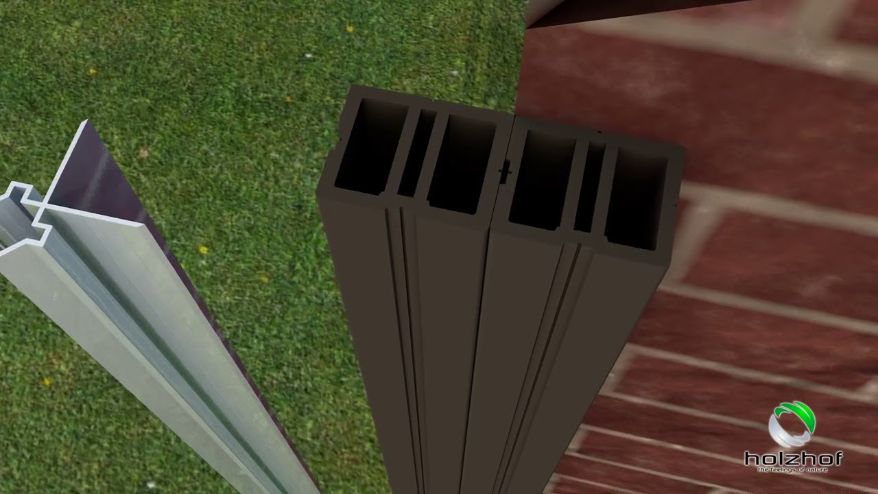 Монтаж фасадных панелей из ДПК Holzhof - YouTube