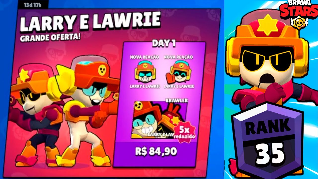 COMPREI O NOVO BRAWLER LARRY E LAWRIE E VOU BOTAR 1250 (rank35) - YouTube