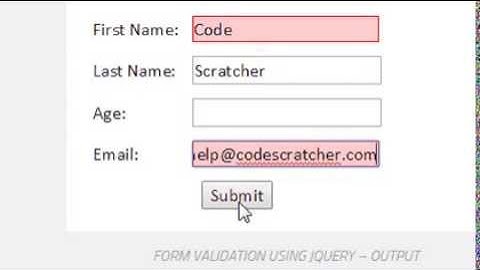 Form Validation using jQuery