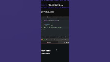 Ep. 1 How to create your first Streamlit web app in 1 minute #shorts