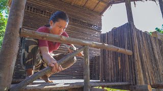 Girl Living Off Grid Build Plastic Wrap Shelter, Log Cabin, Kitchen, Well for Clean Water FullVideo