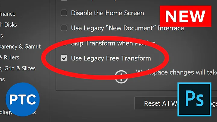 ⚠ PHOTOSHOP UPDATE: New Check Box Brings Back SHIFT KEY for Proportional Transform!