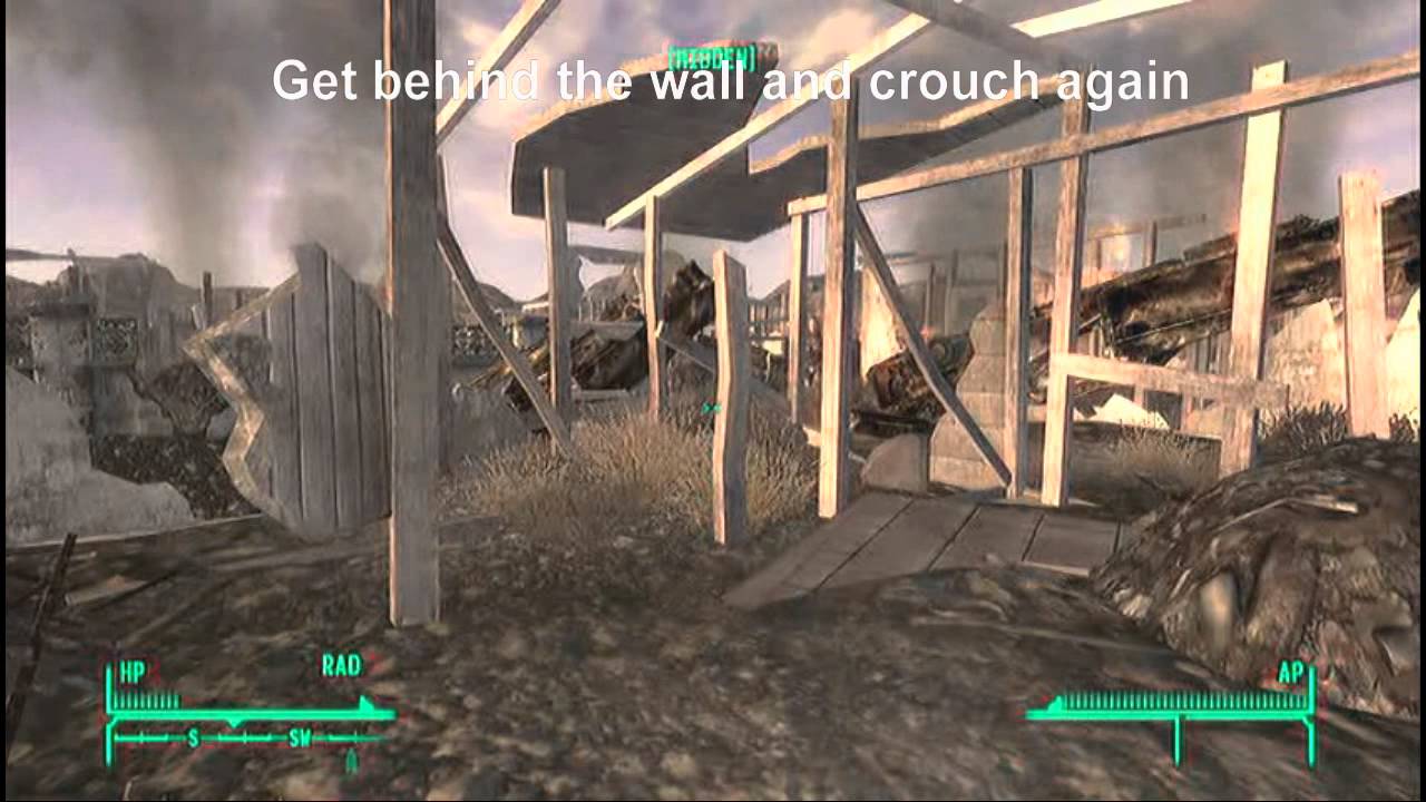 Fallout New Vegas [WALKTHROUGH] How to get past the Mortar fire at the
