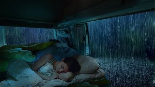 Rain sounds for sleeping - Lulled you to sleep with raindrops outside the window of the camping car