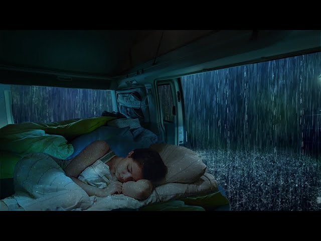 Rain sounds for sleeping - Lulled you to sleep with raindrops outside the window of the camping car class=