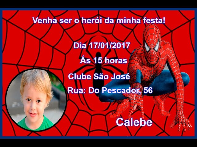 Convite Virtual - Homem Aranha