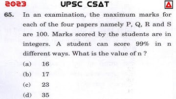 In An Examination, The Maximum Marks For Each Of The Four Papers Namely P, Q, R And S Are 100