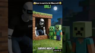 how to survive in Minecraft world #survivalguide #whatif #funny
