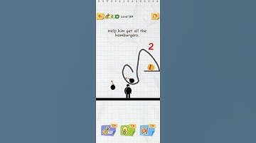 Draw 2 Save help him get all the hamburgers 🍔