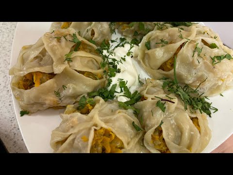 Манты с Тыквой и Мясом. Очень вкусные и сочные.))