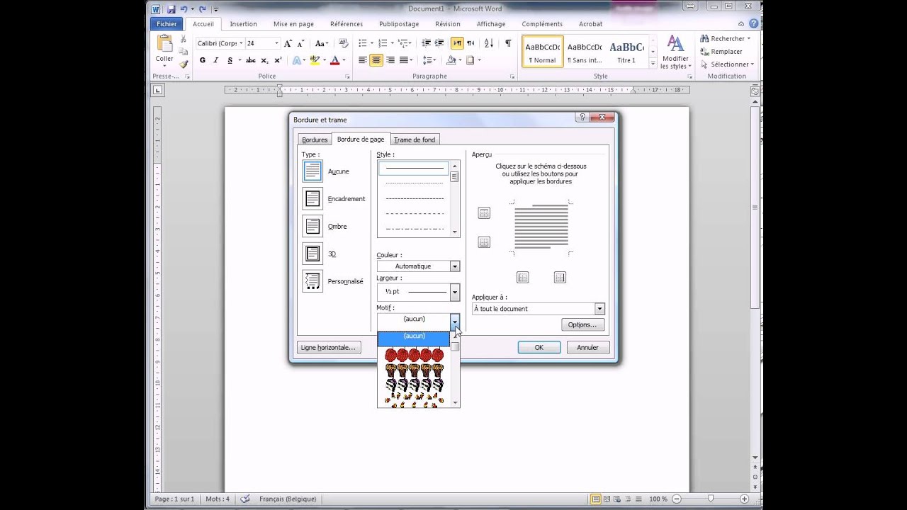 Word 2010 Bordure de page originale YouTube
