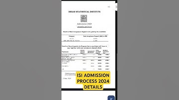 ISI ADMISSION PROCESS 2024 DETAILS #shorts #career #isi #admission #bstat #bmath #bsds #students