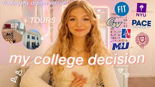 MY COLLEGE DECISION & TOURS! *nyc & dc schools* fit, nyu, fordham, gw, au, pace, marymount