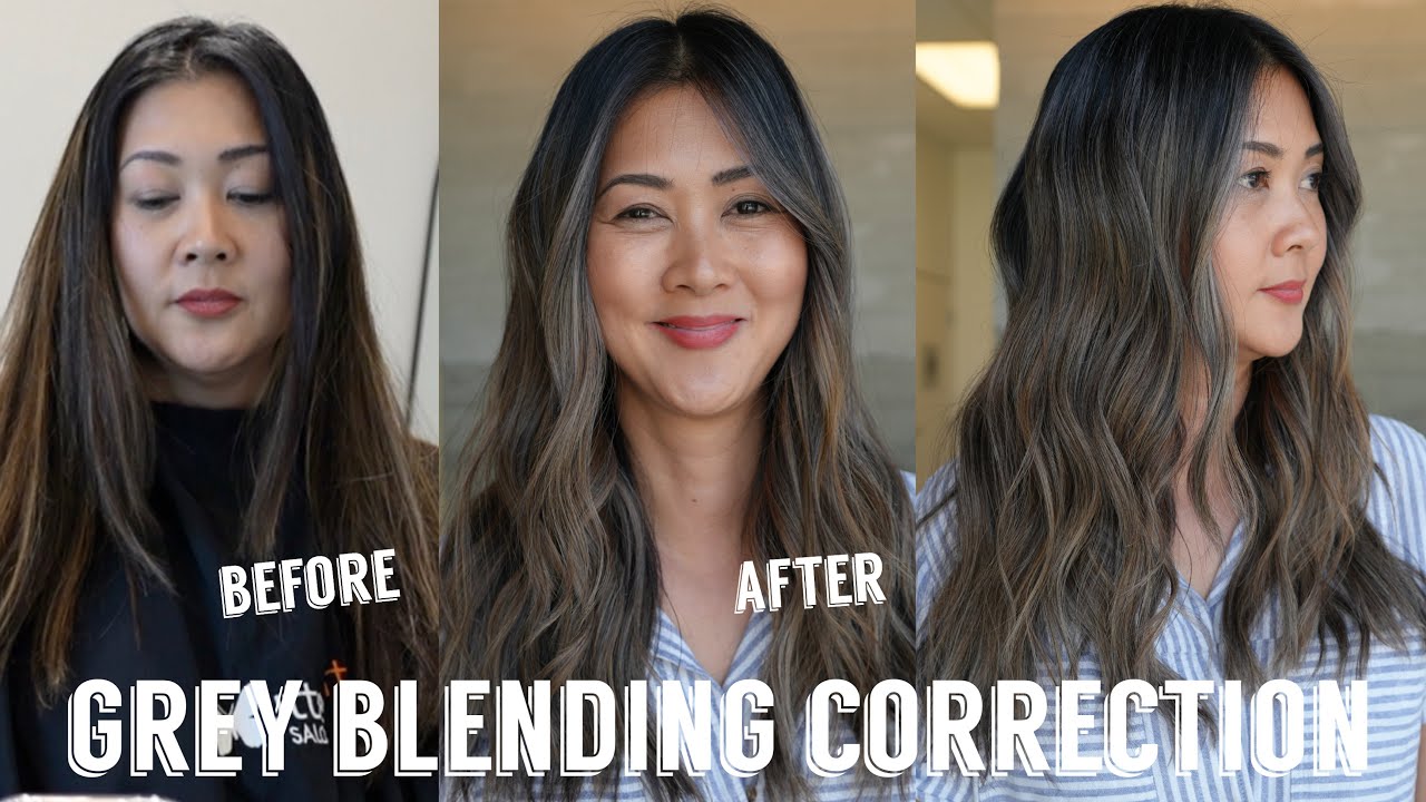 Коррекция седины на старых мелированных участках | Первый урок для достижения желаемого результата