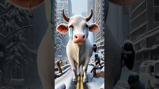 Best story hard working cow and monkey 😔#youtubeshorts #ai #trending #viralvideo
