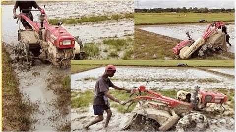 Power tiller unbelievable puddling in deep mud Vst Shakti 130 Di power tiller ability।।#cultivation