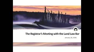 Property Registries (Land Titles) Registrar's Training Session