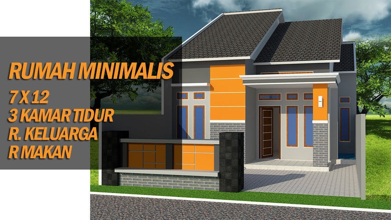 DENAH RUMAH MINIALIS 7 x 13, 3 KAMAR TIDUR - YouTube - Denah Rumah Ukuran 7x13 Kamar 3