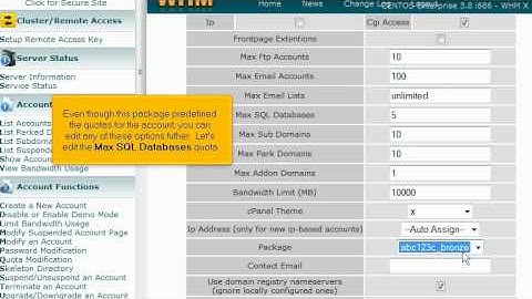 micfo | how to create a new hosting account in WebHostManager (WHM)