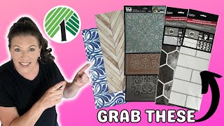 Dollar Tree Wallpaper DIYs~Wall Tiles~Foil Backsplash DIYs