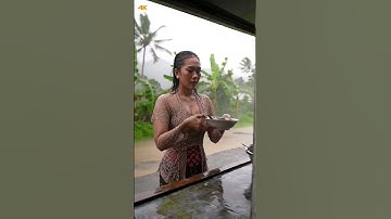 saat hujan paling enak makan bakso ☺️⛈️ #pedesaan #hujan #nature #shortvideo