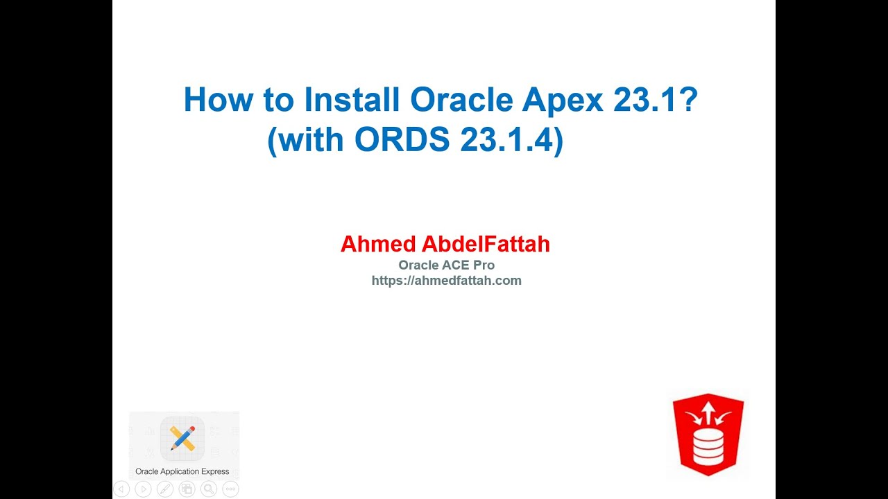 Oracle Apex 231 Installation