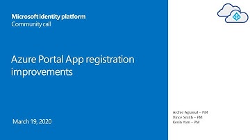 Azure Portal App registration improvements