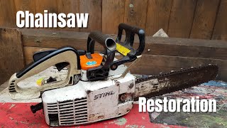 Restoration Old1980s Sthil Chainsaw Restoring 2-Stroke Chain Saw