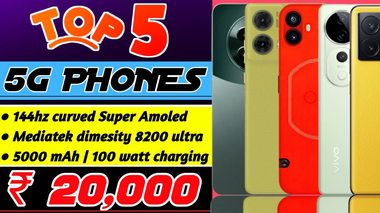 Top 5 Best All-Rounder & 5G Phones Under ₹20,000 in August 2024 ...