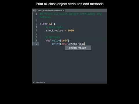 Print all class object attributes and methods in Python | Python ...