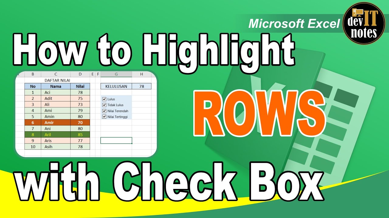 How To Highlight Rows With Check Box In Excel DevITnotes YouTube how-to-highlight-rows-with-check-box-in-excel-devitnotes-youtube