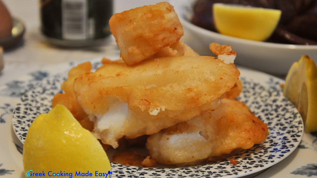 Crispy Fried Cod aka Bakaliaros Greek Style with Beer Batter - Τραγανός Μπακαλιάρος Τηγανιτός | Greek Cooking Made Easy