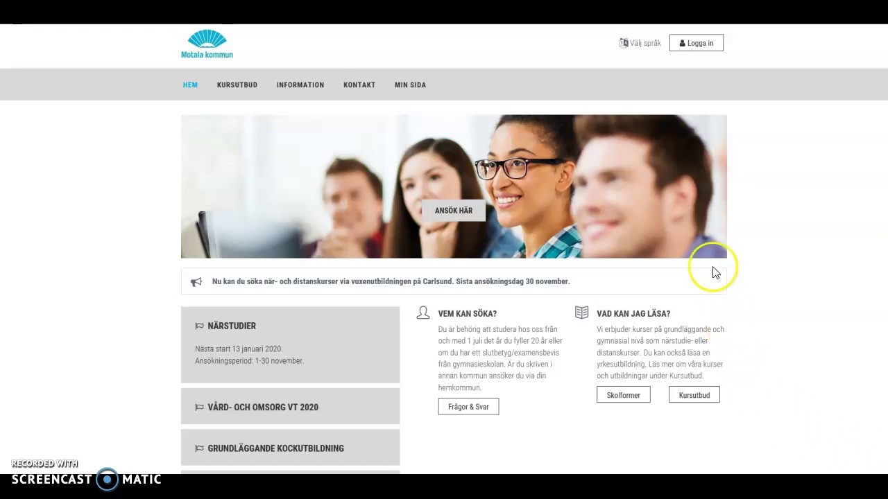 Ansöka till Vuxenutbildningen - Motala kommun
