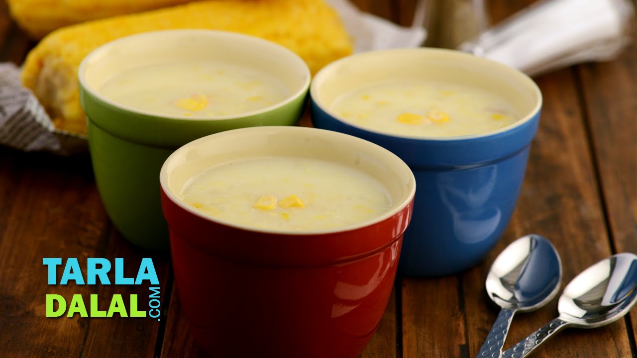 Corn Chowder Soup by Tarla Dalal