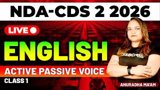 NDA & CDS 2 2026 Exam English Live - Active Passive Voice - Class 1