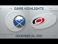 NHL Highlights | Sabres vs. Hurricanes - Dec. 4, 2021