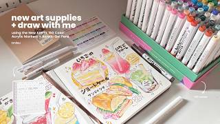 ˚࿔ draw with me | using the new ARRTX 150 acrylic markers + acrylic gel pen ' food illustration ⋆˚