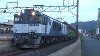 (^_^;)…中央西線貨物【EF64】コンテナ貨物列車…81レ稲沢→南松本駅　塩尻駅に到着から発車まで